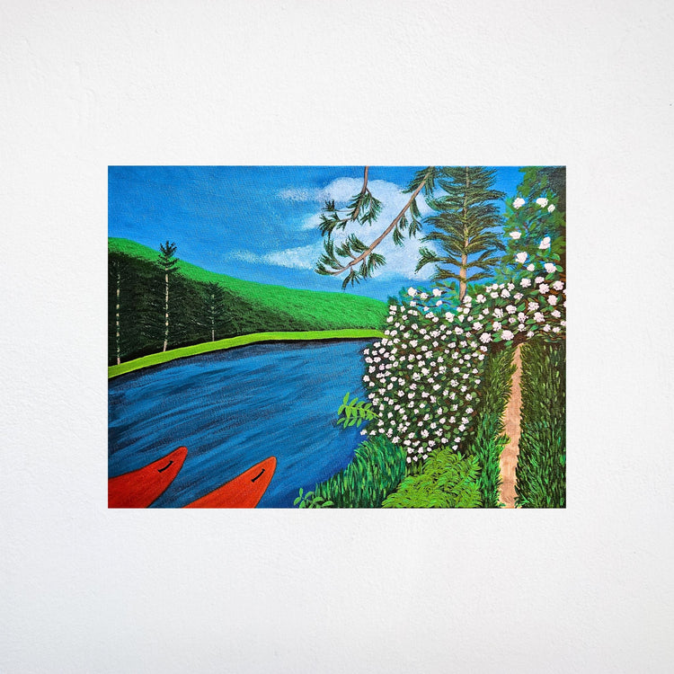 abstract painting of falling leaves
