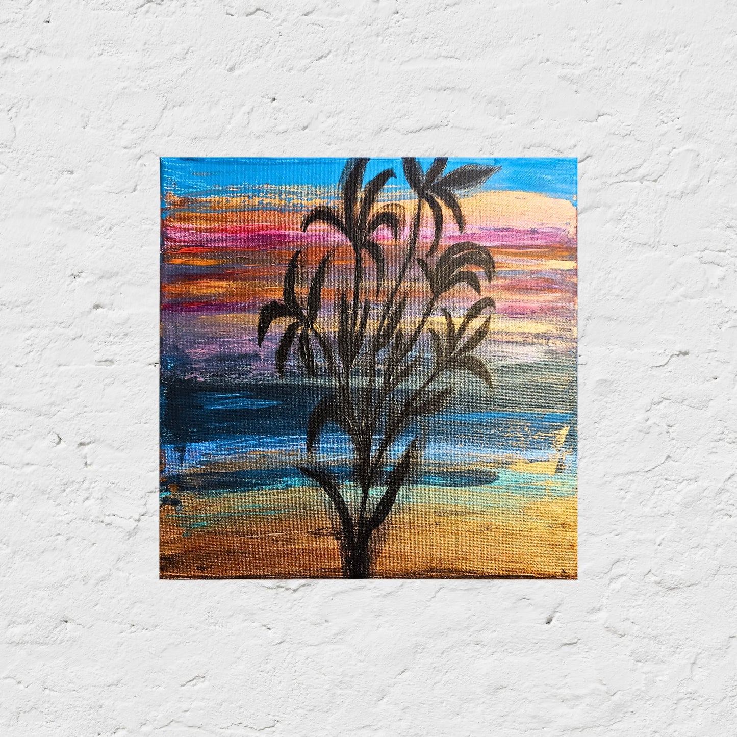 Abstract Black Wildflower