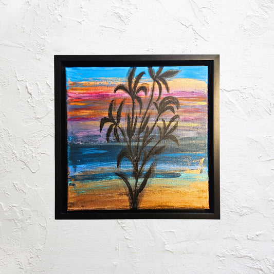 Abstract Black Wildflower