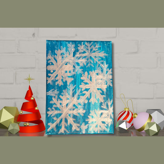 Snowflakes on Blue